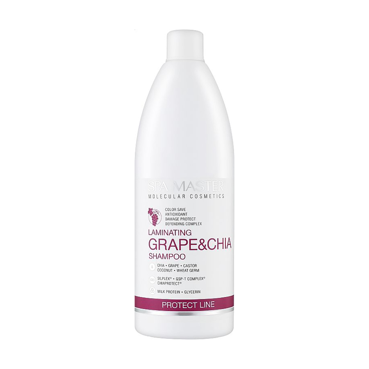 Ламінувальний шампунь Spa Master Protect Line Laminating Grape &amp; Chia Shampoo для захисту кольору волосся, з виноградом та чіа, 970 мл